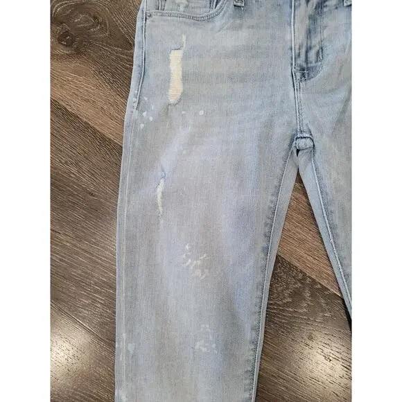 Hudson Midrise Nico Super Skinny‎ Blue Denim Jeans size 25 Distressed #P2